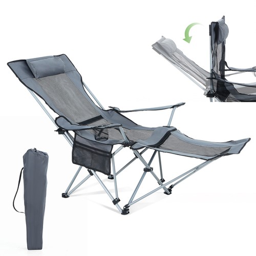 Camping chair with footrest - chair,
